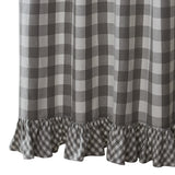 Buffalo Grey Check Ruffled Shower Curtain-Lange General Store