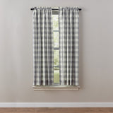 Wicklow Grey Check Short Panel Curtains-Lange General Store