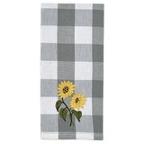 Buffalo Grey Check Sunflower Dishtowel-Lange General Store