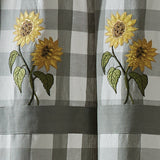 Buffalo Grey Check Sunflower Shower Curtain-Lange General Store