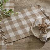Wicklow Natural Yarn Check Placemats-Lange General Store