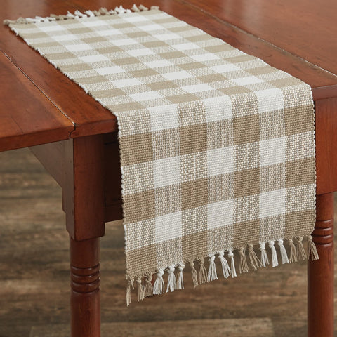 Wicklow Natural Check Yarn Table Runners-Lange General Store