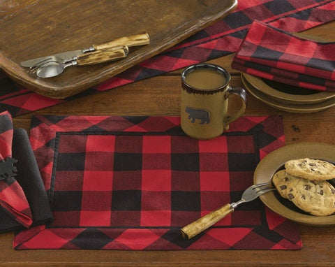 Wicklow Red and Black Check Backed Placemats-Lange General Store