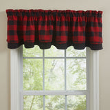 Wicklow Red and Black Buffalo Check Layered Valance-Lange General Store