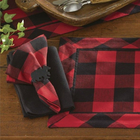 Wicklow Red and Black Buffalo Check Napkins-Lange General Store