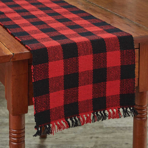 Wicklow Red and Black Check Yarn Table Runners-Lange General Store