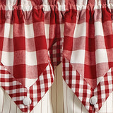 Buffalo Red and White Check Point Valance-Lange General Store