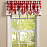 Buffalo Red and White Check Point Valance-Lange General Store