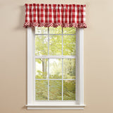 Buffalo Red and White Check Ruffled Valance-Lange General Store
