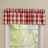 Wicklow Red Buffalo Check Valance-Lange General Store