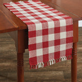 Buffalo Red and White Check Yarn Table Runners-Lange General Store