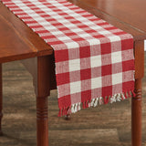 Buffalo Red and White Check Yarn Table Runners - Lange General Store