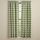Wicklow Sage Check Short Panel Curtains-Lange General Store