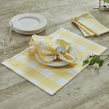 Buffalo Yellow Check Backed Placemats-Lange General Store