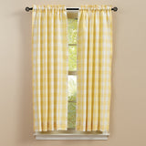 Buffalo Yellow Check Short Panel Curtains-Lange General Store