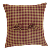 Burgundy Check Fabric Pillow-Lange General Store
