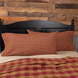 Burgundy Check Pillow Cases-Lange General Store