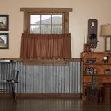 Burgundy Check Tier Curtains 24"-Lange General Store