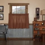 Burgundy Check Tier Curtains 36"-Lange General Store