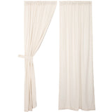 Burlap Antique White Long Panel Curtains-Lange General Store