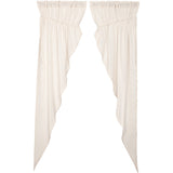 Burlap Antique White Long Prairie Curtains-Lange General Store