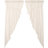 Burlap Antique White Prairie Curtains-Lange General Store