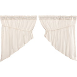 Burlap Antique White Prairie Swag Curtains-Lange General Store