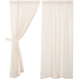 Burlap Antique White Short Panel Curtains-Lange General Store