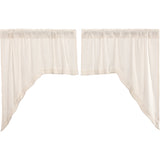 Burlap Antique White Swag Curtains-Lange General Store