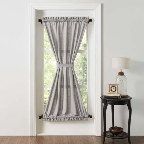 Burlap Dove Grey Door Panel Curtain-Lange General Store