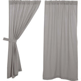 Burlap Dove Grey Short Panel Curtains-Lange General Store