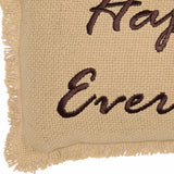 Burlap Natural Happily Ever After Pillow-Lange General Store