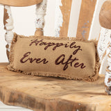 Burlap Natural Happily Ever After Pillow-Lange General Store
