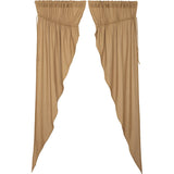 Burlap Natural Long Prairie Curtains-Lange General Store