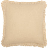 Burlap Vintage Tan Ruffled Fringed Pillow 18"-Lange General Store