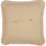 Burlap Vintage Tan Ruffled Fringed Pillow 18"-Lange General Store