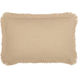 Burlap Vintage Tan Ruffled Fringed Pillow 22"-Lange General Store