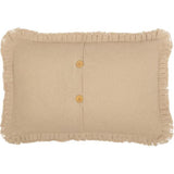 Burlap Vintage Tan Ruffled Fringed Pillow 22"-Lange General Store