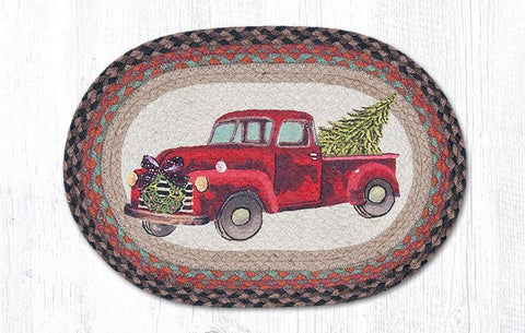 Christmas Red Truck Braided Placemats-Lange General Store