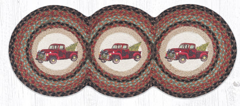 Christmas Red Truck Tri-Circle Table Runner-Lange General Store
