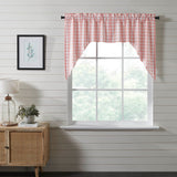 Coral Ann Buffalo Check Swag Curtains-Lange General Store