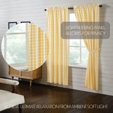 Cornsilk Yellow Buffalo Check Long Panel Curtains-Lange General Store