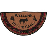 Cumberland Moose Welcome To Our Cabin Braided Half Circle Rug-Lange General Store