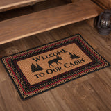 Cumberland Moose Welcome To Our Cabin Braided Rectange Rug-Lange General Store