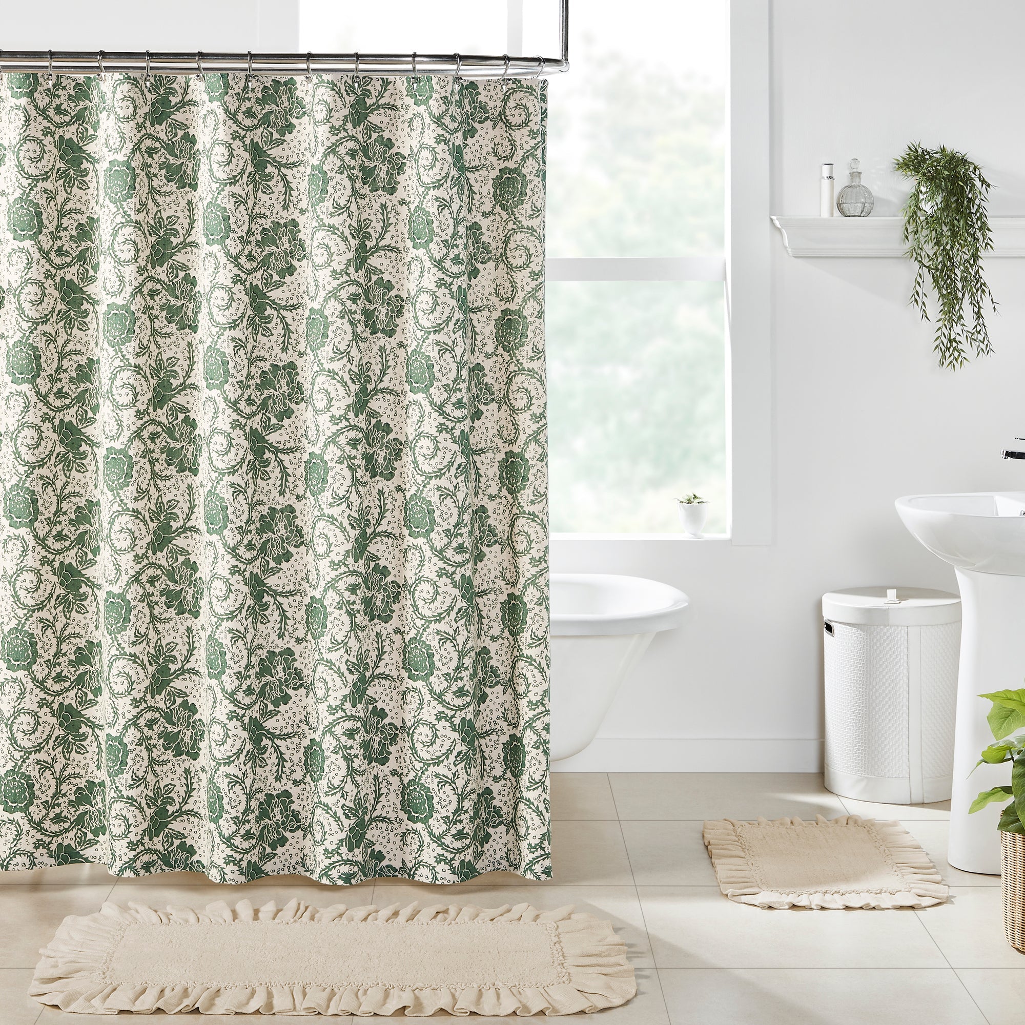 Dorsey Green Shower Curtain Lange General
