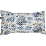 Dusk Blue Floral Ruffled Pillow Cases-Lange General Store