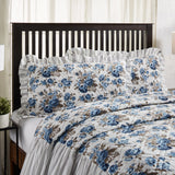 Dusk Blue Floral Ruffled Sham-Lange General Store