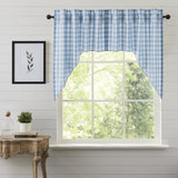 Dusk Buffalo Blue Check Swag Curtains-Lange General Store