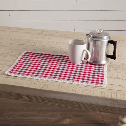 Emmie Red and White Check Placemats Set of 6-Lange General Store