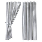 Farmstead Black Ticking Stripe Short Panel Curtains-Lange General Store